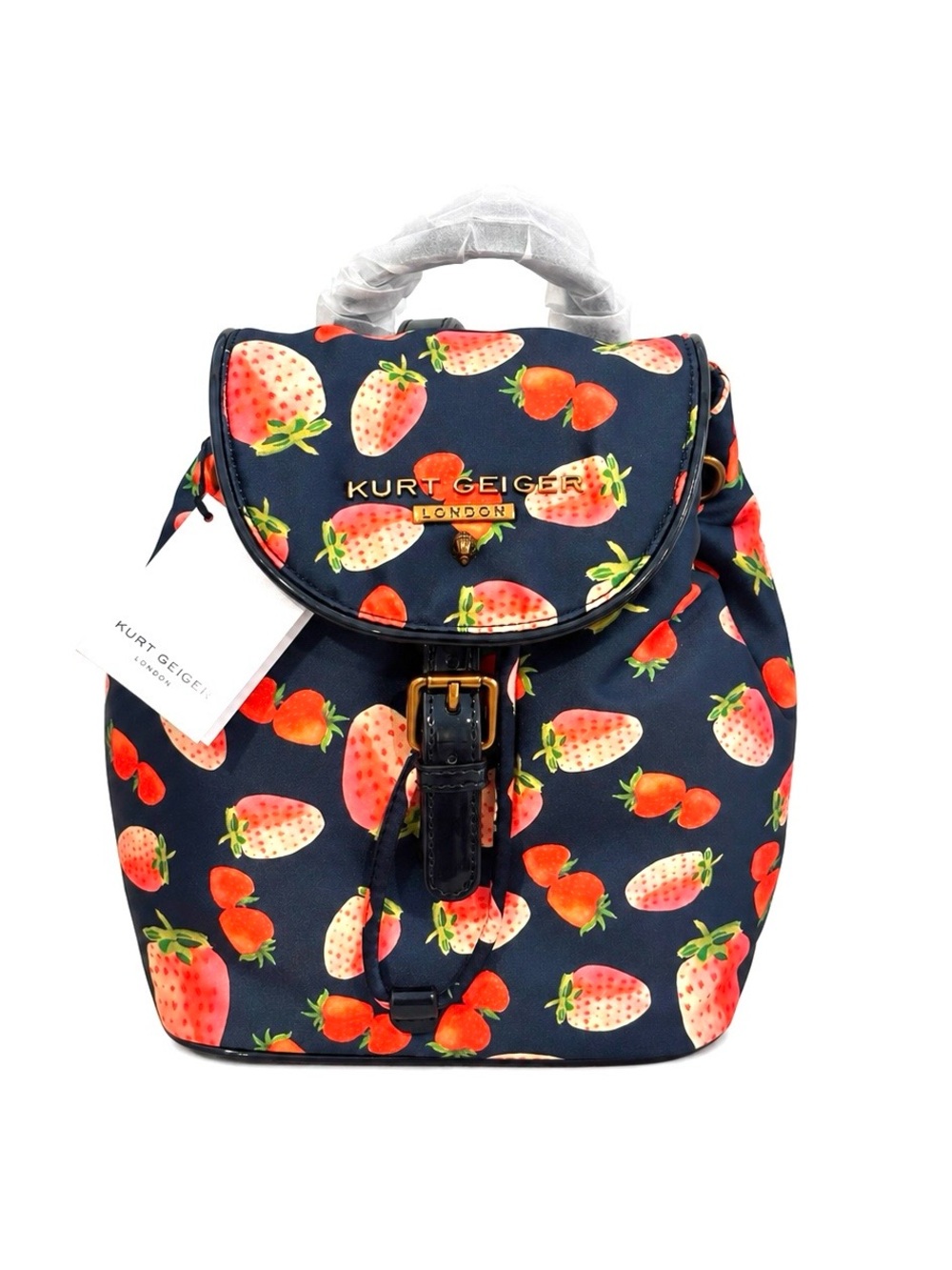 KURT GEIGER Portobello Strawberry Print Small Backpack NWT / Dustbag